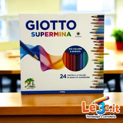 Pastelli Giotto Supermina – Confezioni da 12, 18, 24 e 36 Pezzi - Quiscuola