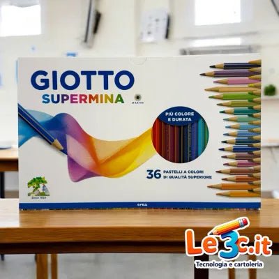 Pastelli Giotto Supermina – Confezioni da 12, 18, 24 e 36 Pezzi - Quiscuola