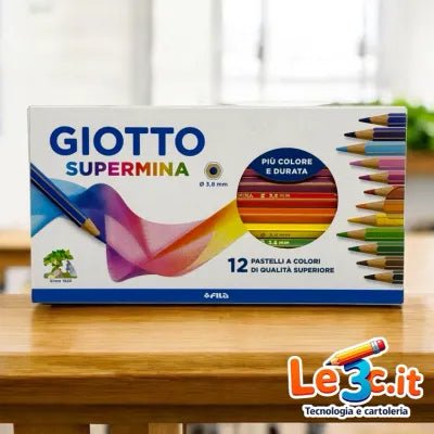 Pastelli Giotto Supermina – Confezioni da 12, 18, 24 e 36 Pezzi - Quiscuola
