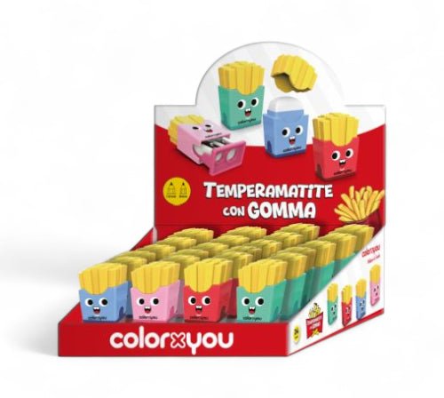 Temperamatite con Gomma ColorXyou Top Quality Patatine – Fantasie Assortite - Quiscuola.it – Zaini, Astucci e Diari Scuola