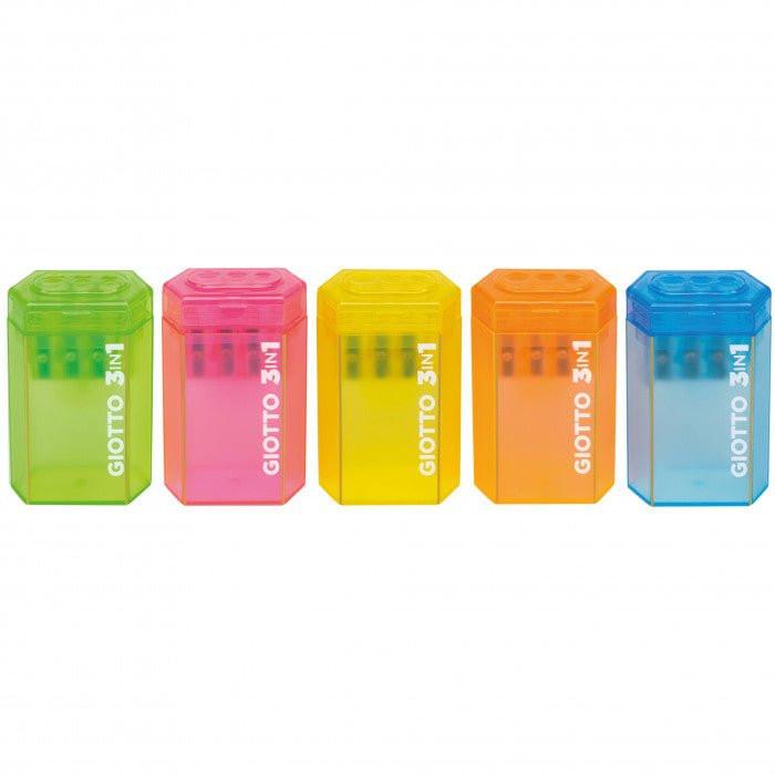 Temperino Contenitore Giotto 3 in 1 Fila - Tre Fori..