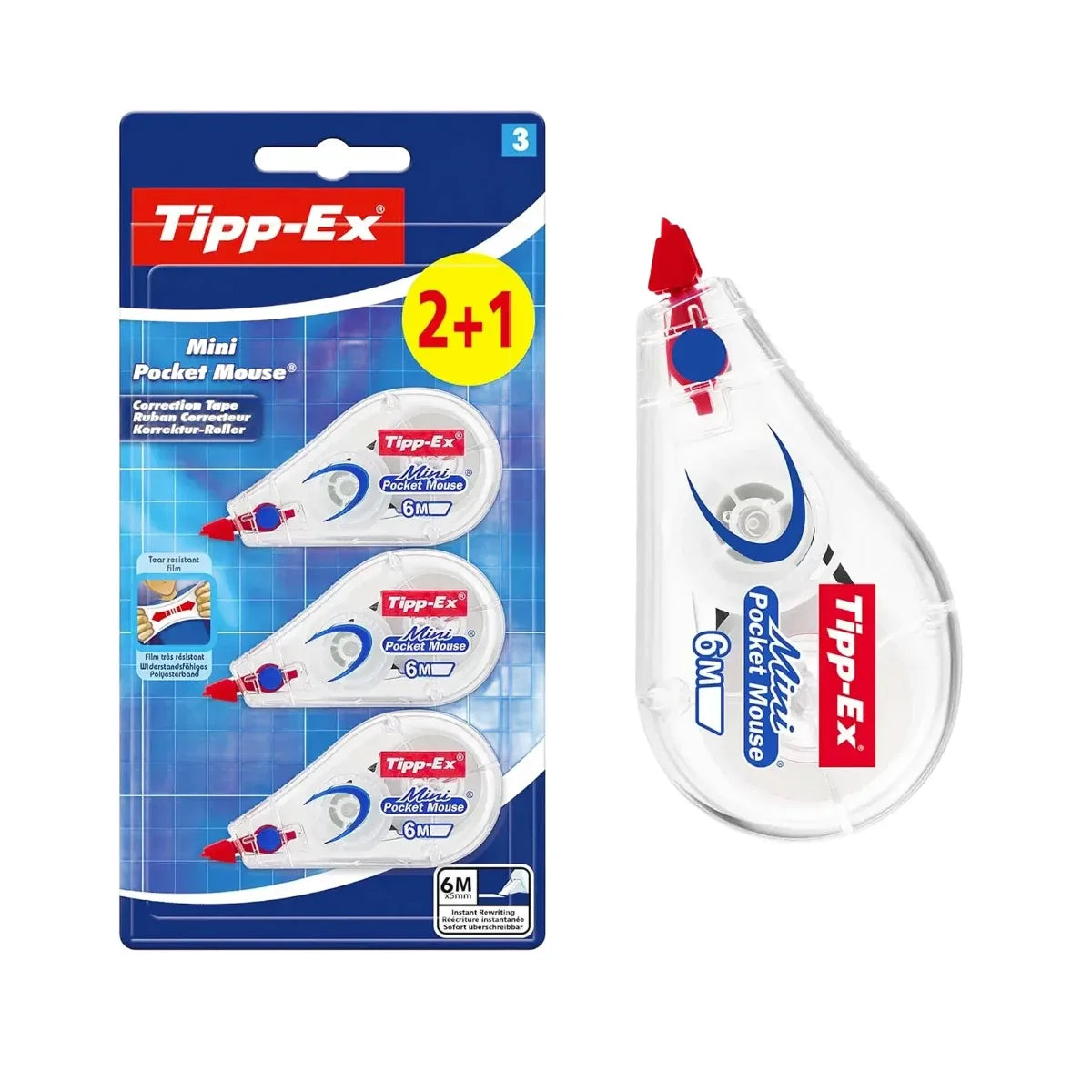 Tipp-Ex Mini Pocket Mouse nastro correttore blister 2+1