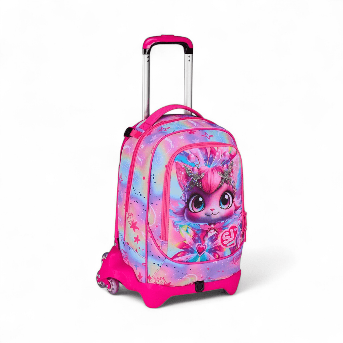 Trolley Jack 3 ruote SJ Gang Cat Led 2026 con zaino scomponibile - Quiscuola.it – Zaini, Astucci e Diari Scuola