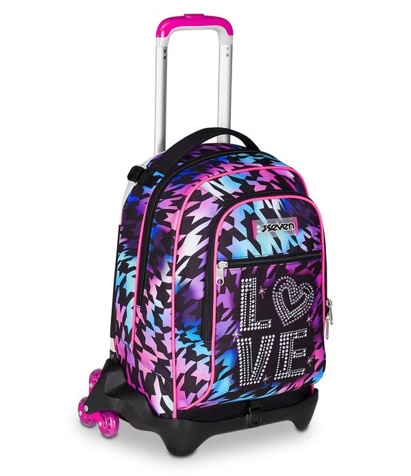 Trolley Seven Jack 3WD Glow Love – Zaino e Trolley 3 in 1 da 34 Lt - Quiscuola.it – Zaini, Astucci e Diari Scuola