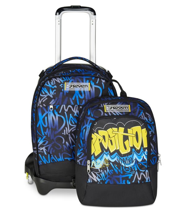 Trolley Seven Jack 3WD Hidden Spot Boy – Zaino Trolley 3 in 1 con Zainetto Staccabile - Quiscuola.it