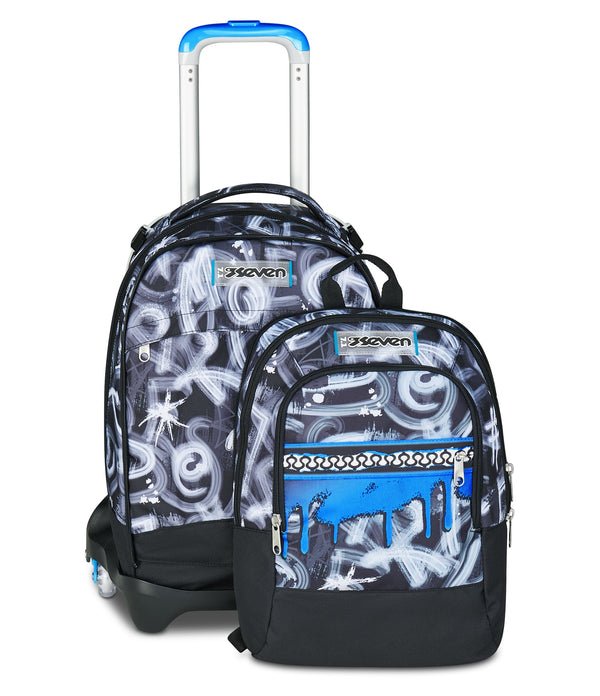 Trolley Seven Jack 3WD Quick Graffiti Boy – Zaino Trolley 3 in 1 con Zainetto Staccabile - Quiscuola.it