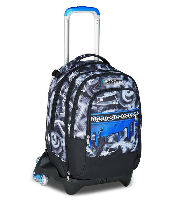 Trolley Seven Jack 3WD Quick Graffiti Boy – Zaino Trolley 3 in 1 con Zainetto Staccabile - Quiscuola.it