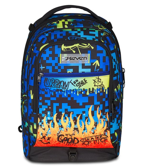 Trolley Seven Jack 3WD Scribbled Flame – Zaino 3 in 1 con Carrello da 34 Lt - Quiscuola.it – Zaini, Astucci e Diari Scuola