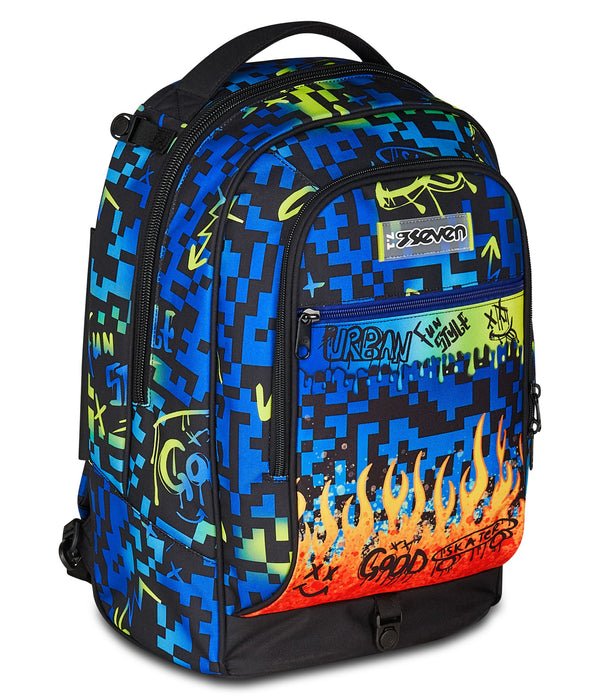 Trolley Seven Jack 3WD Scribbled Flame – Zaino 3 in 1 con Carrello da 34 Lt - Quiscuola.it – Zaini, Astucci e Diari Scuola
