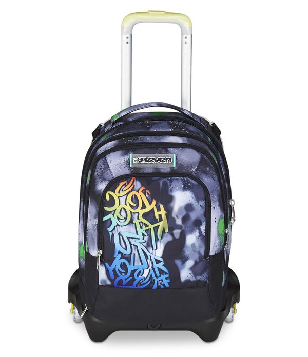 Trolley Seven Jack 3WD Sprint Paint Boy – Zaino 3 in 1 con Carrello e Zainetto Staccabile - Quiscuola.it