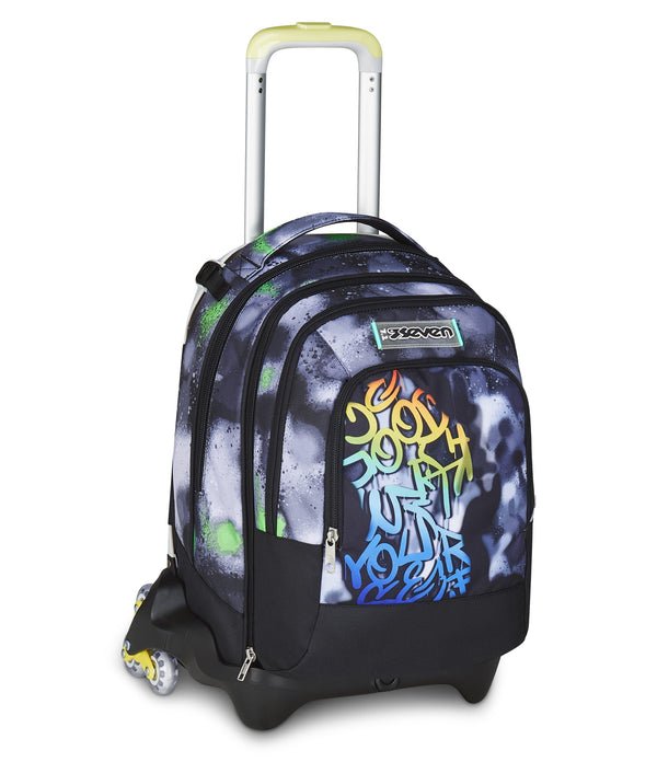 Trolley Seven Jack 3WD Sprint Paint Boy – Zaino 3 in 1 con Carrello e Zainetto Staccabile - Quiscuola.it