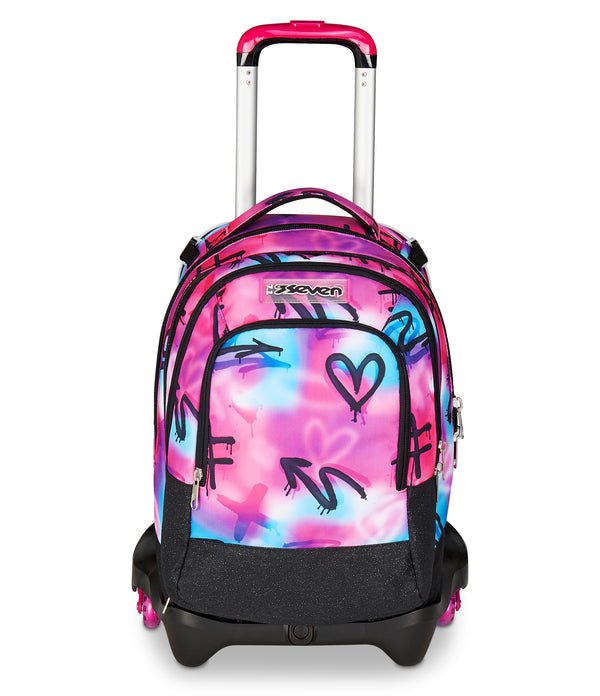 Trolley Seven Jack 3WD Sprint Paint Girl – Zaino Trolley 3 in 1 con Ruote Laterali - Quiscuola.it –