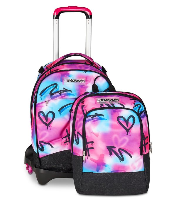 Trolley Seven Jack 3WD Sprint Paint Girl – Zaino Trolley 3 in 1 con Ruote Laterali - Quiscuola.it