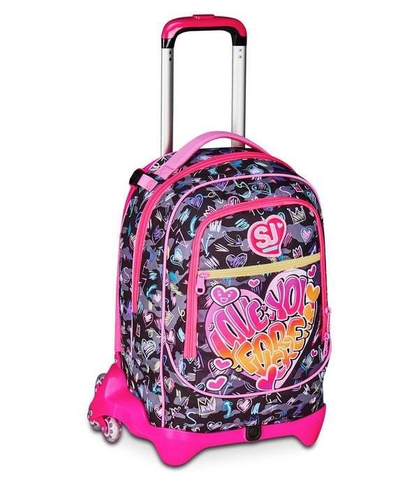 Trolley SJ Jack 3WD Game LED Girl – Zaino e Trolley con Luce da 33 Lt.