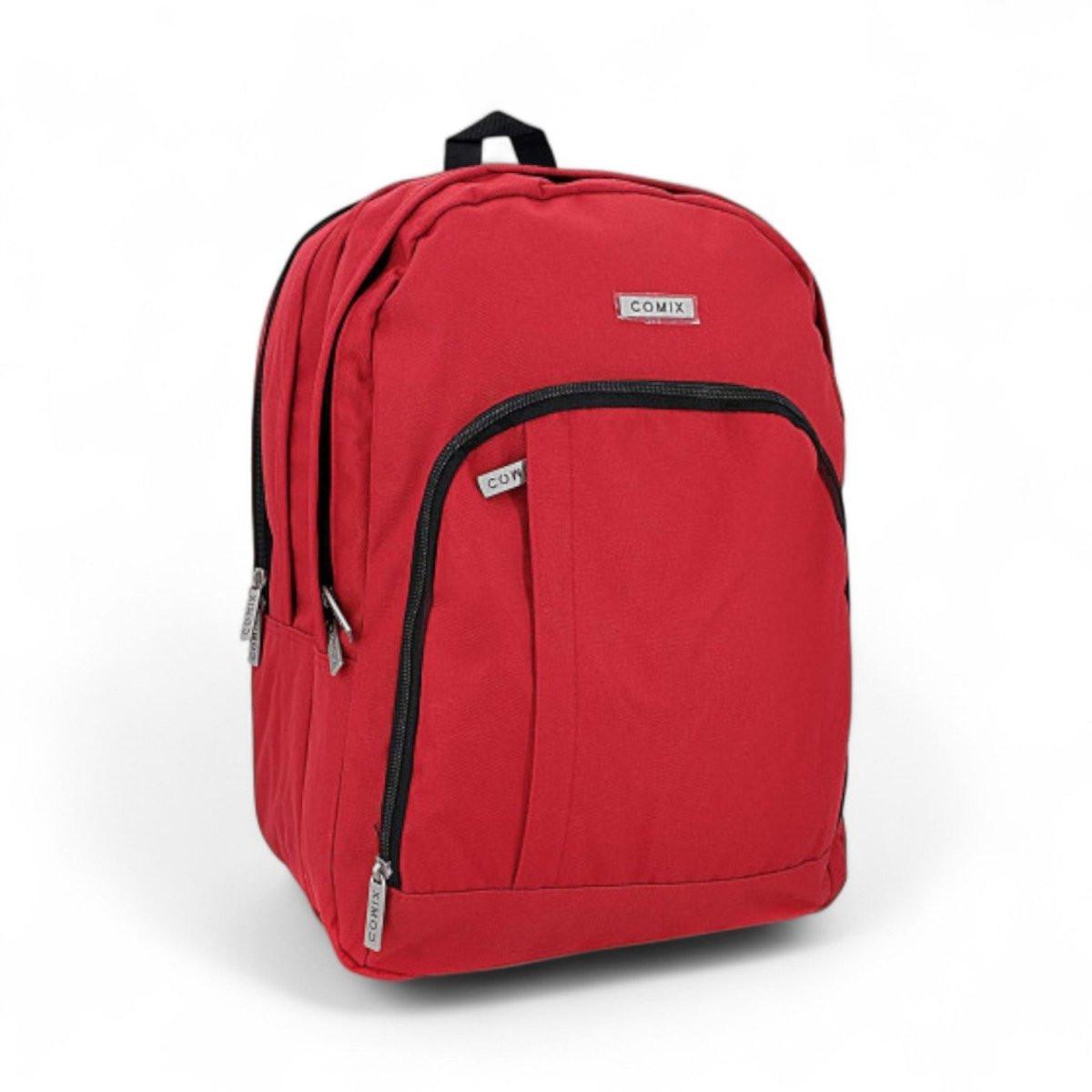 Zaino Organizzato Comix Monocolore Rosso 42×32×15 cm 3 Zip - Quiscuola.it – Zaini, Astucci e Diari Scuola