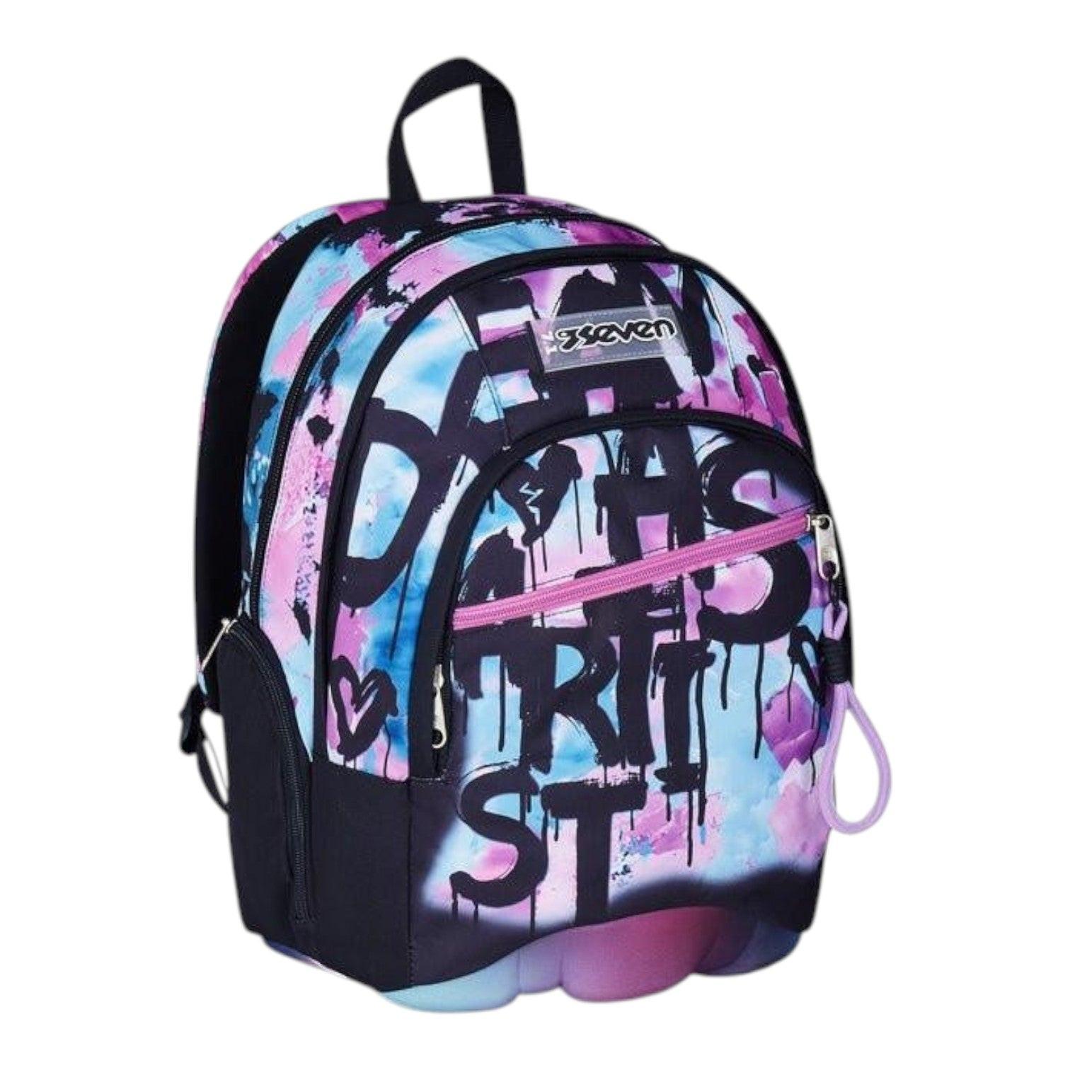 Zaino Seven Dual Quick Graffiti Girl 31L con Fondo 3D e Porta PC.