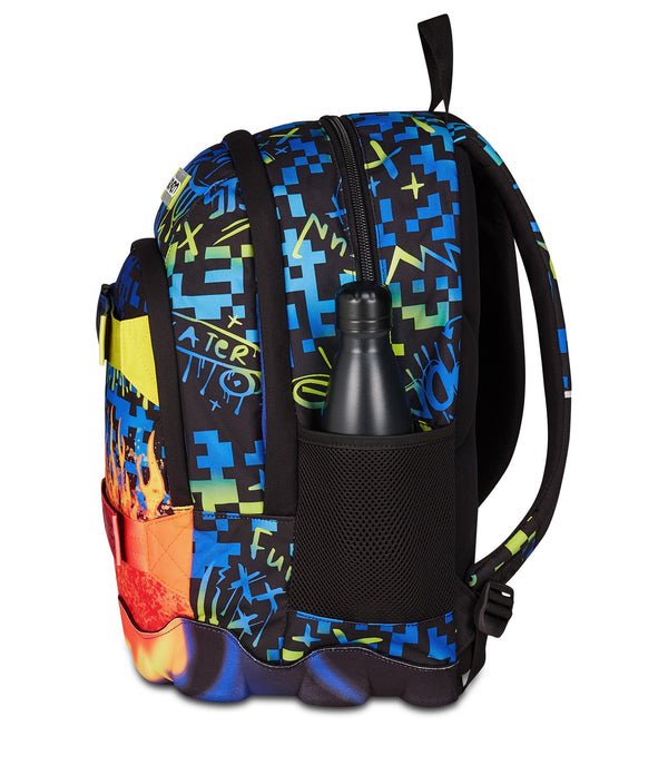 Zaino Seven Dual Scribbled Flame – Porta PC, Fondo 3D e Organizer - Quiscuola.it – Zaini, Astucci e Diari Scuola