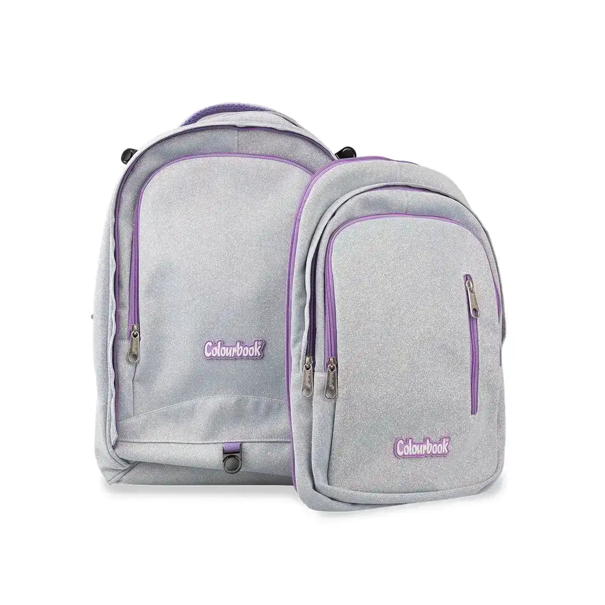 Zaino trolley scuola Glitter Colourbook lilla 35 L con zainetto staccabile - foto 2