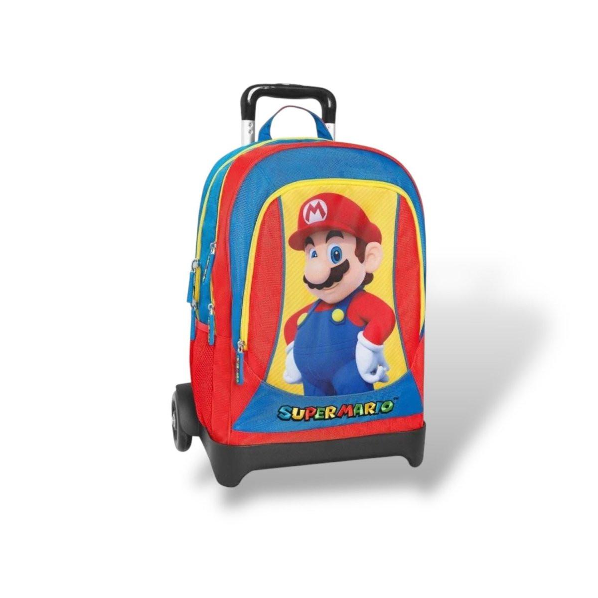 Zaino Trolley Staccabile Super Mario - Blu/Rosso/Giallo - Pratico e Spazioso.