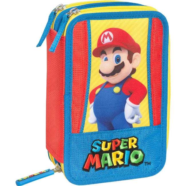 Astuccio 3 Zip Super Mario Panini Editore - Completo di Accessori - Quiscuola