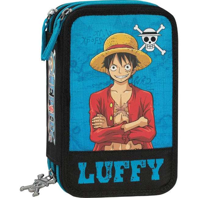 Astuccio 3 Zip One Piece Panini Editore - Completo di Accessori - Quiscuola