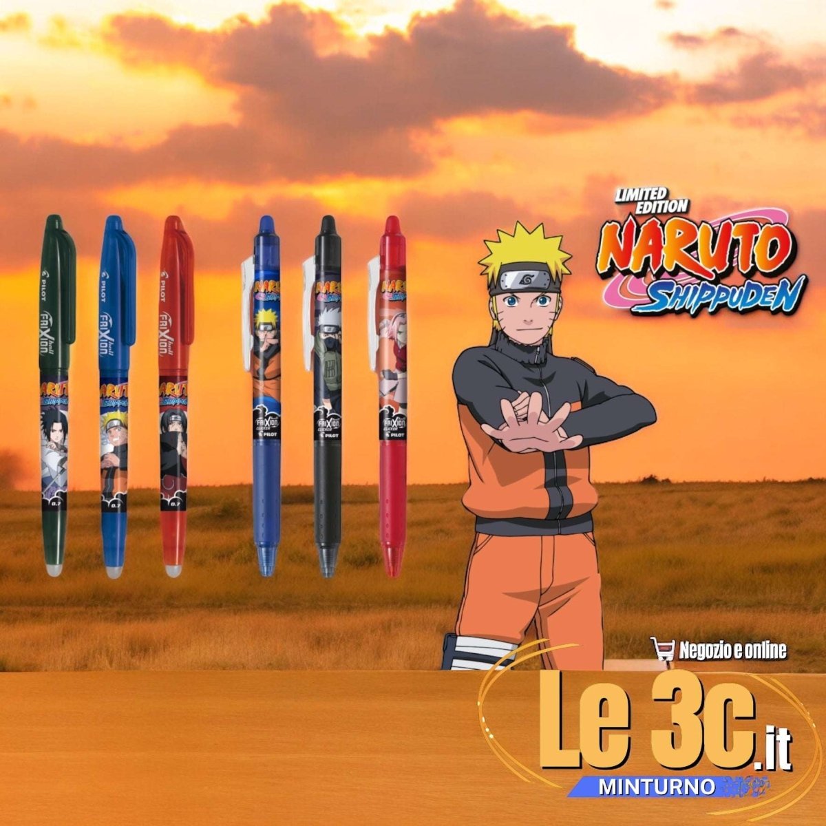 Pilot FriXion Ball & Clicker Naruto Limited Edition - Penne a Sfera Cancellabili - Quiscuola