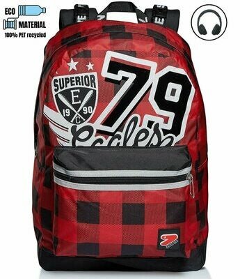 Zaino Seven The Double - Reversibile, Eco - Material con Tasche Multiple - Quiscuola
