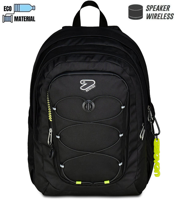 Zaino Seven TECH – Riciclato, Capiente e Porta PC (Nero)