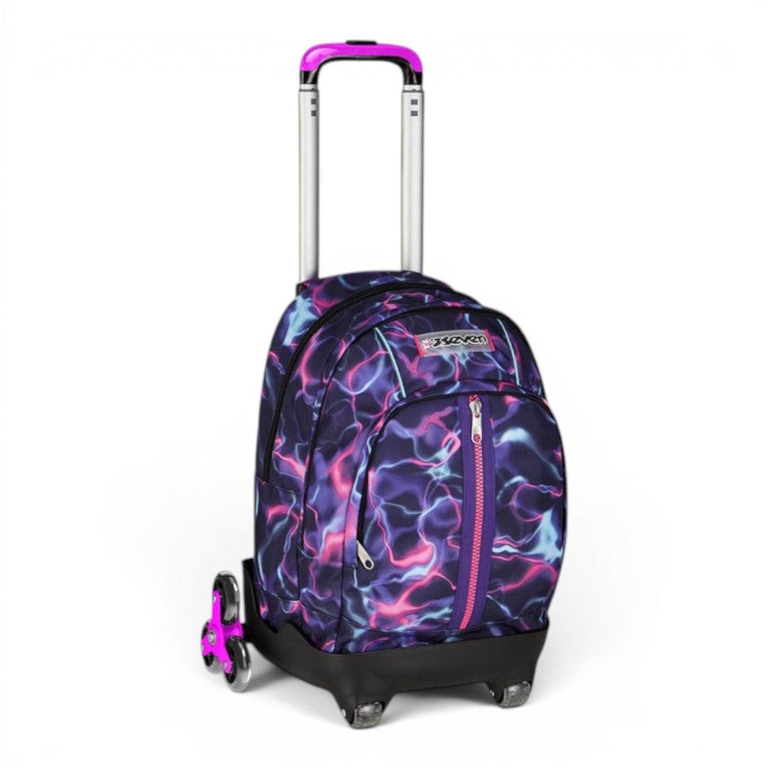 Trolley scuola Seven Comby 8 ruote Electricvibe Girl.