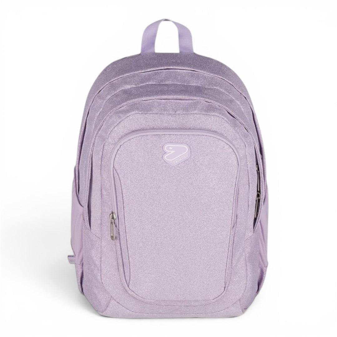 Zaino Seven Tech Shiny scuola effetto lucido capiente Rosa.
