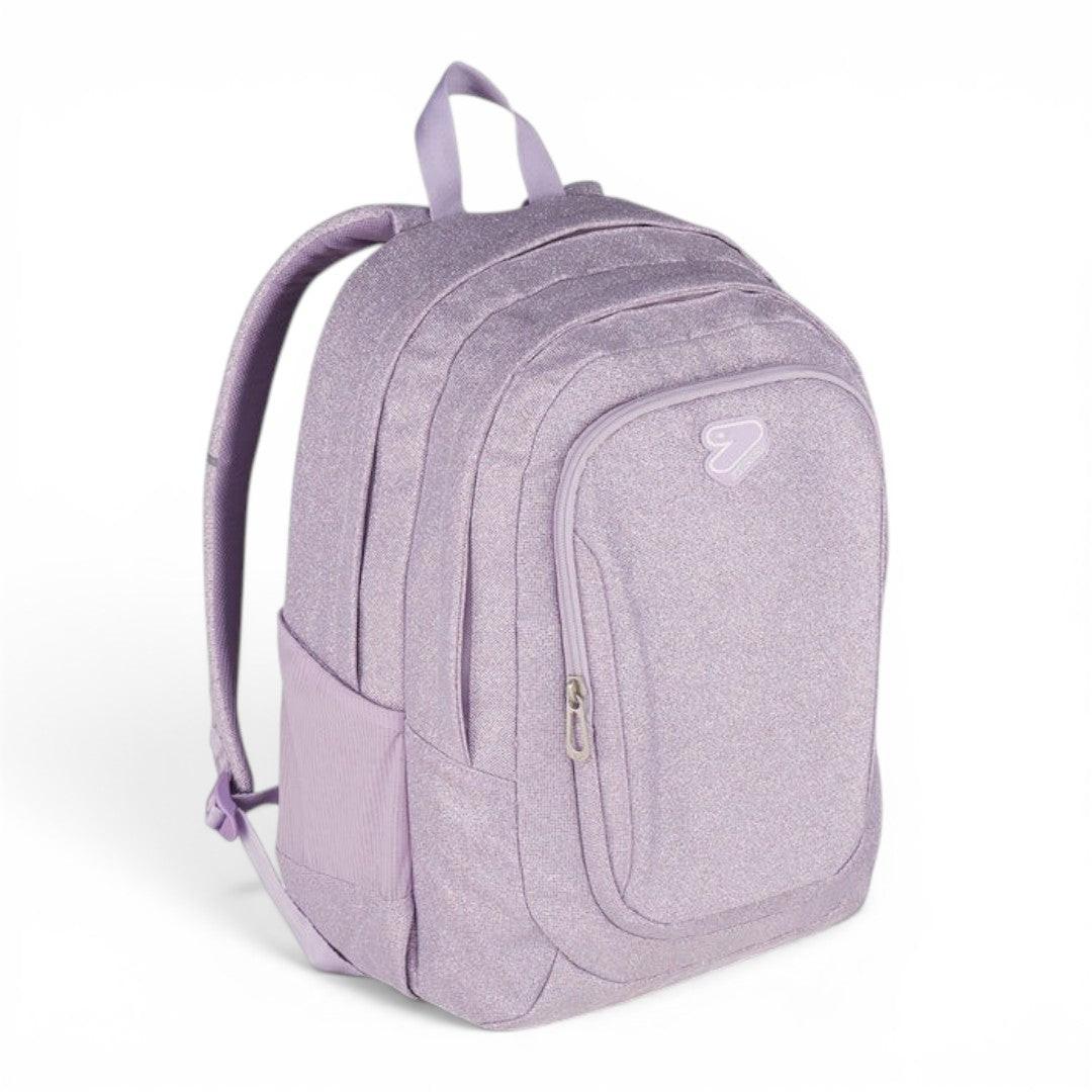 Zaino Seven Tech Shiny scuola effetto lucido capiente Rosa.