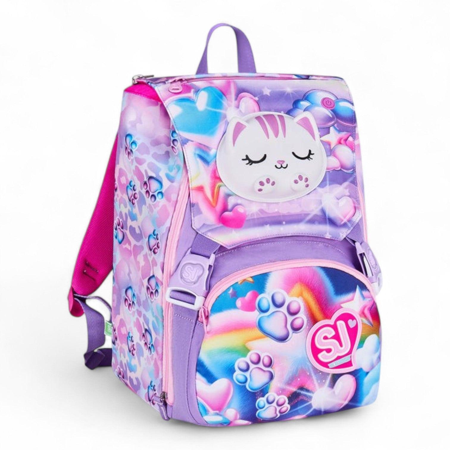 Zaino scuola Seven SJ Big estensibile Glowcat.