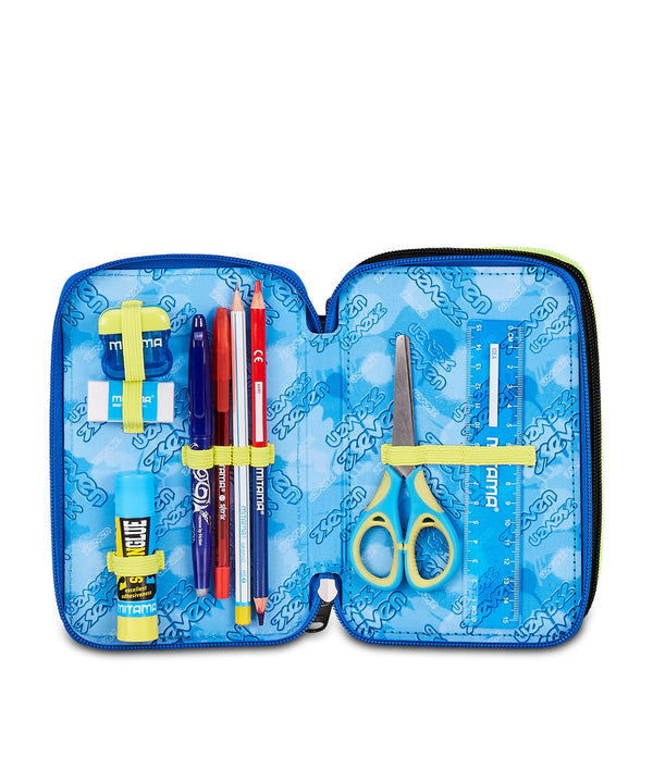 Astuccio Seven 3 Zip Buzzy Note Boy completo scuola.