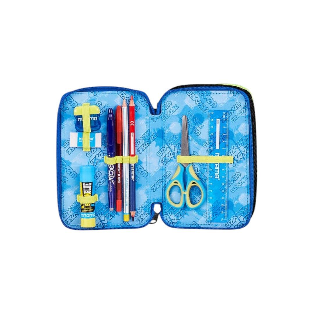 Astuccio Seven 3 Zip Buzzy Note Boy completo scuola.