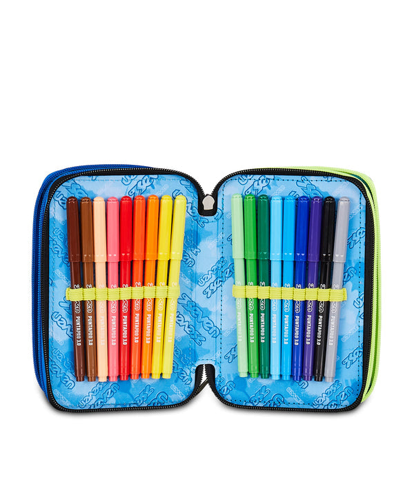 Astuccio Seven 3 Zip Buzzy Note Boy completo scuola.