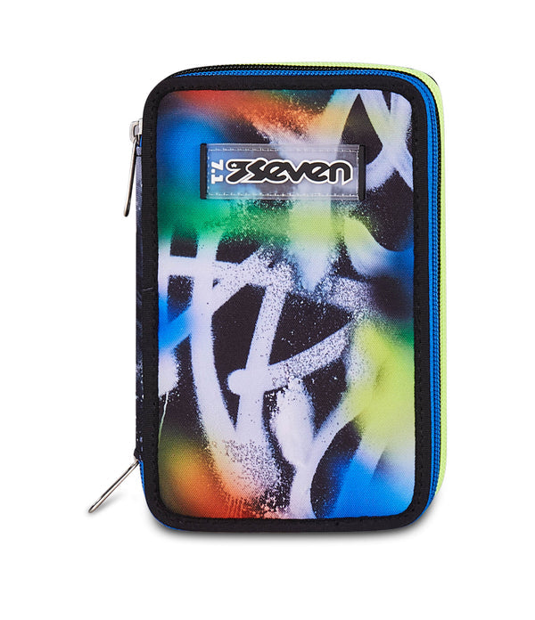 Astuccio Seven 3 Zip Buzzy Note Boy completo scuola.