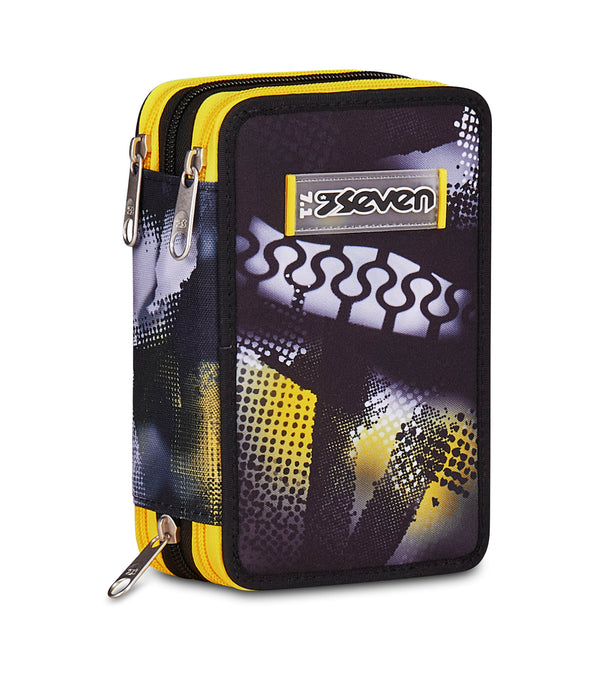 Astuccio Seven 3 Zip Golden Paint completo scuola.