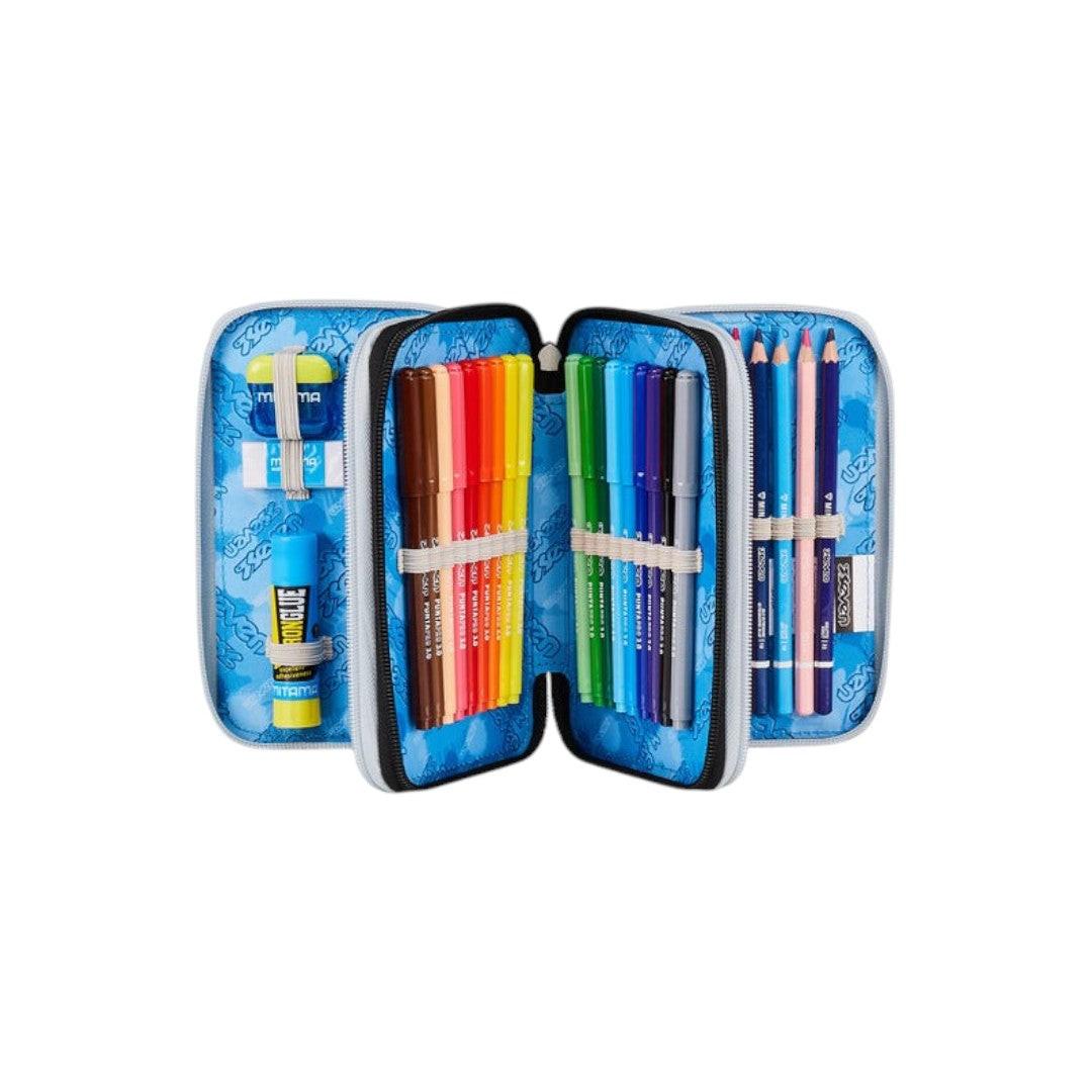 Astuccio Seven 3 Zip Plumpy Line Boy completo.
