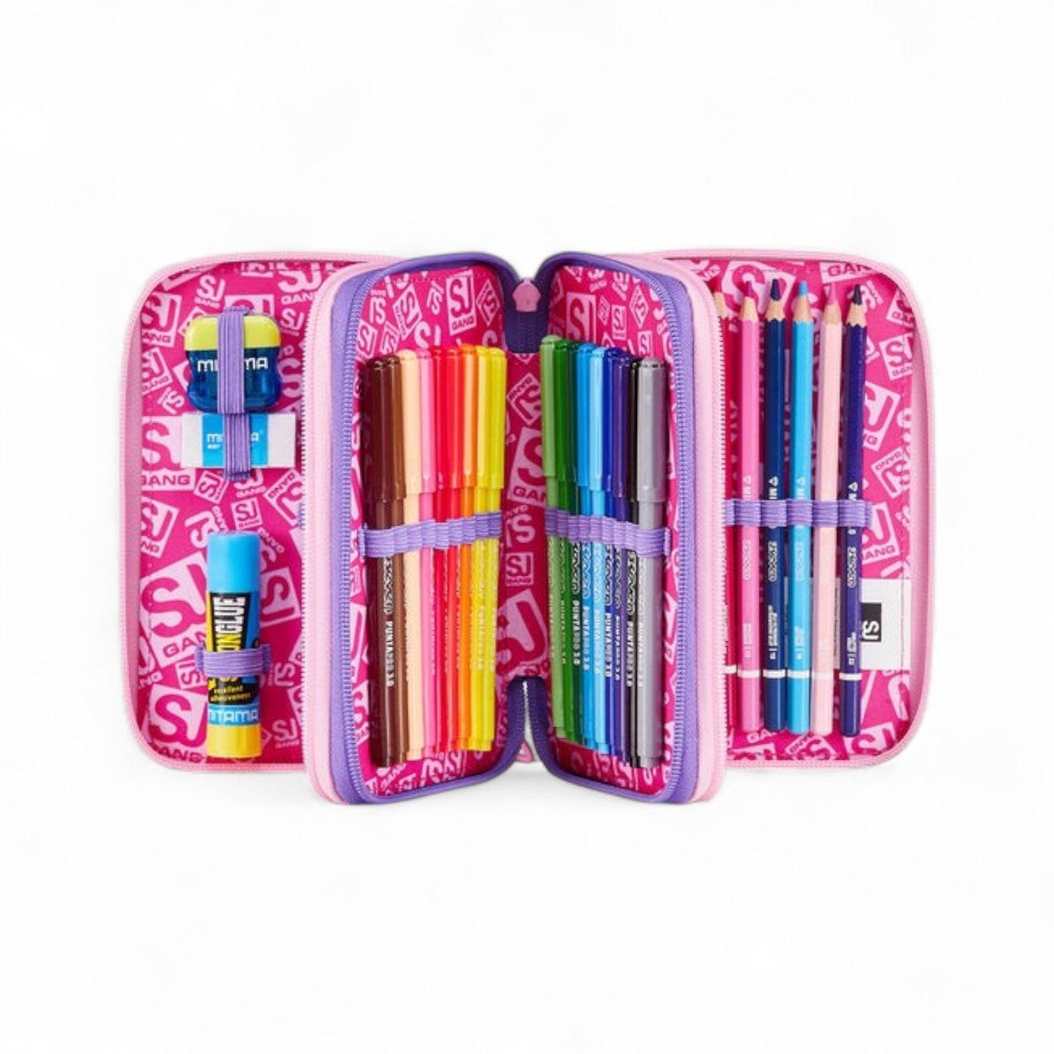 Astuccio scuola Seven SJ 3 zip 3D Glowcat.