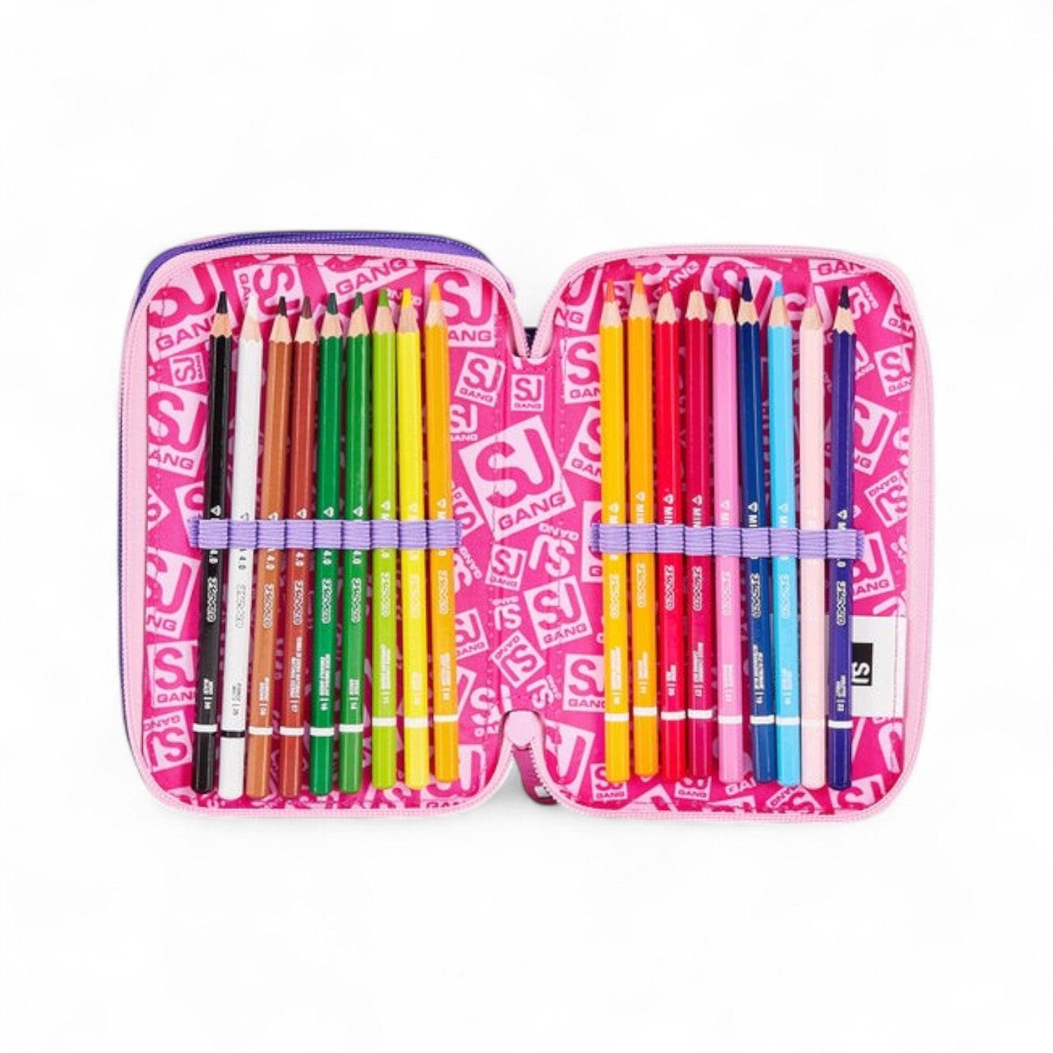 Astuccio scuola Seven SJ 3 zip 3D Glowcat.