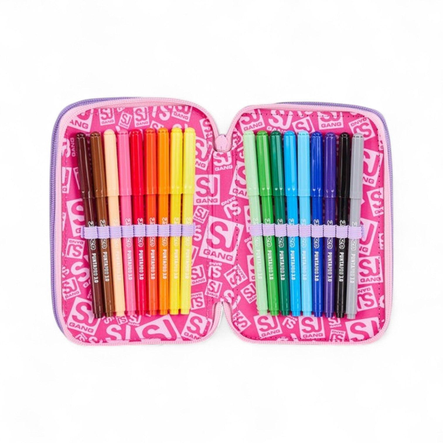 Astuccio scuola Seven SJ 3 zip 3D Pixie Unicorn.
