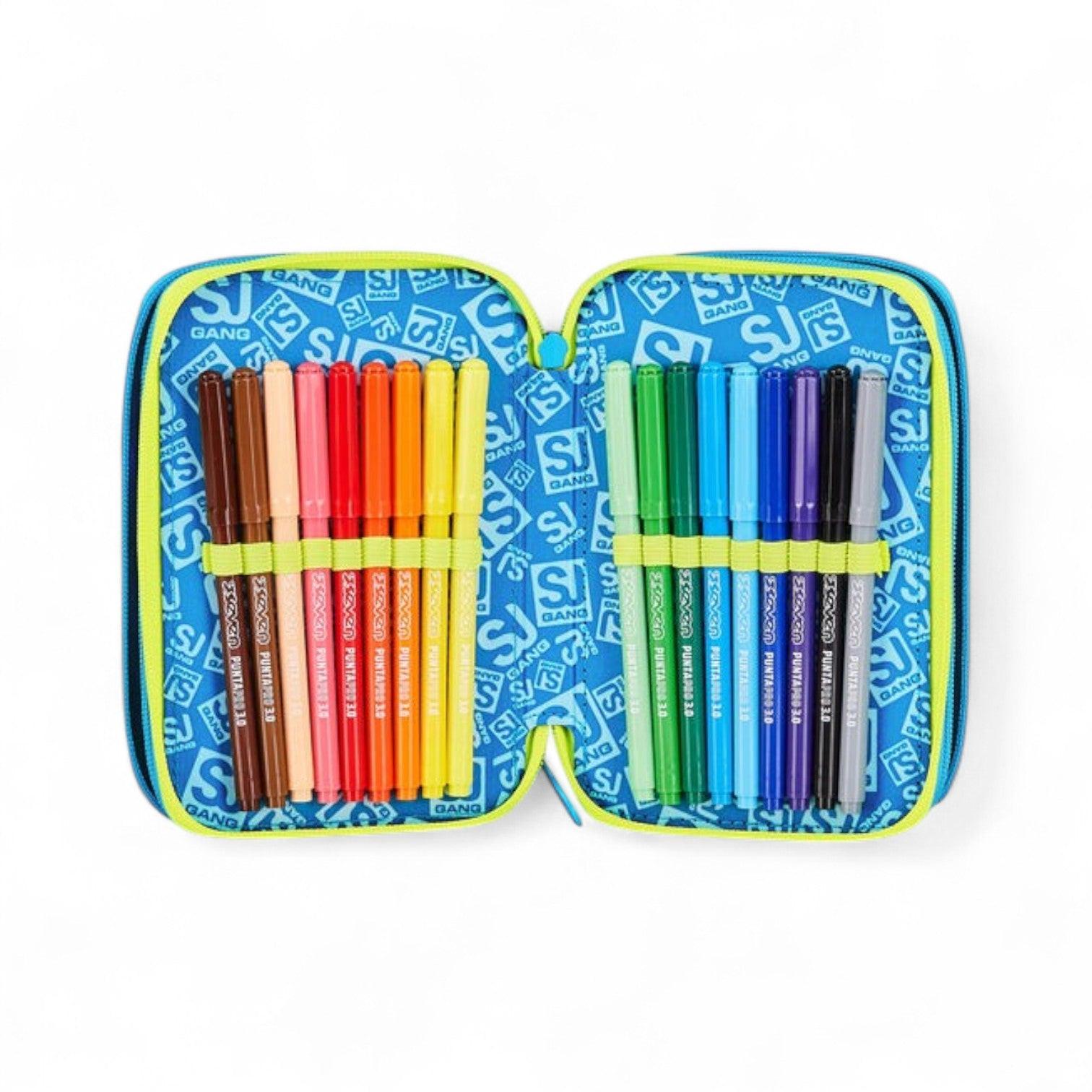 Astuccio scuola Seven SJ 3 zip 3D Glowgame.