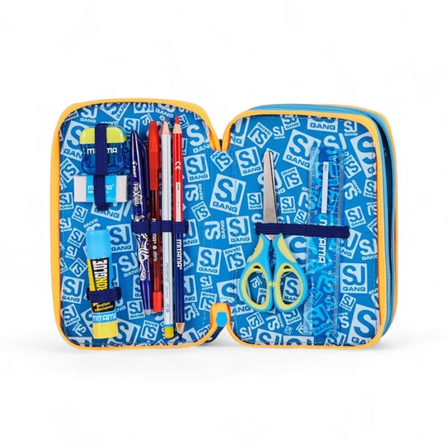 Astuccio scuola Seven SJ 3 zip Joyful Pins Boy.