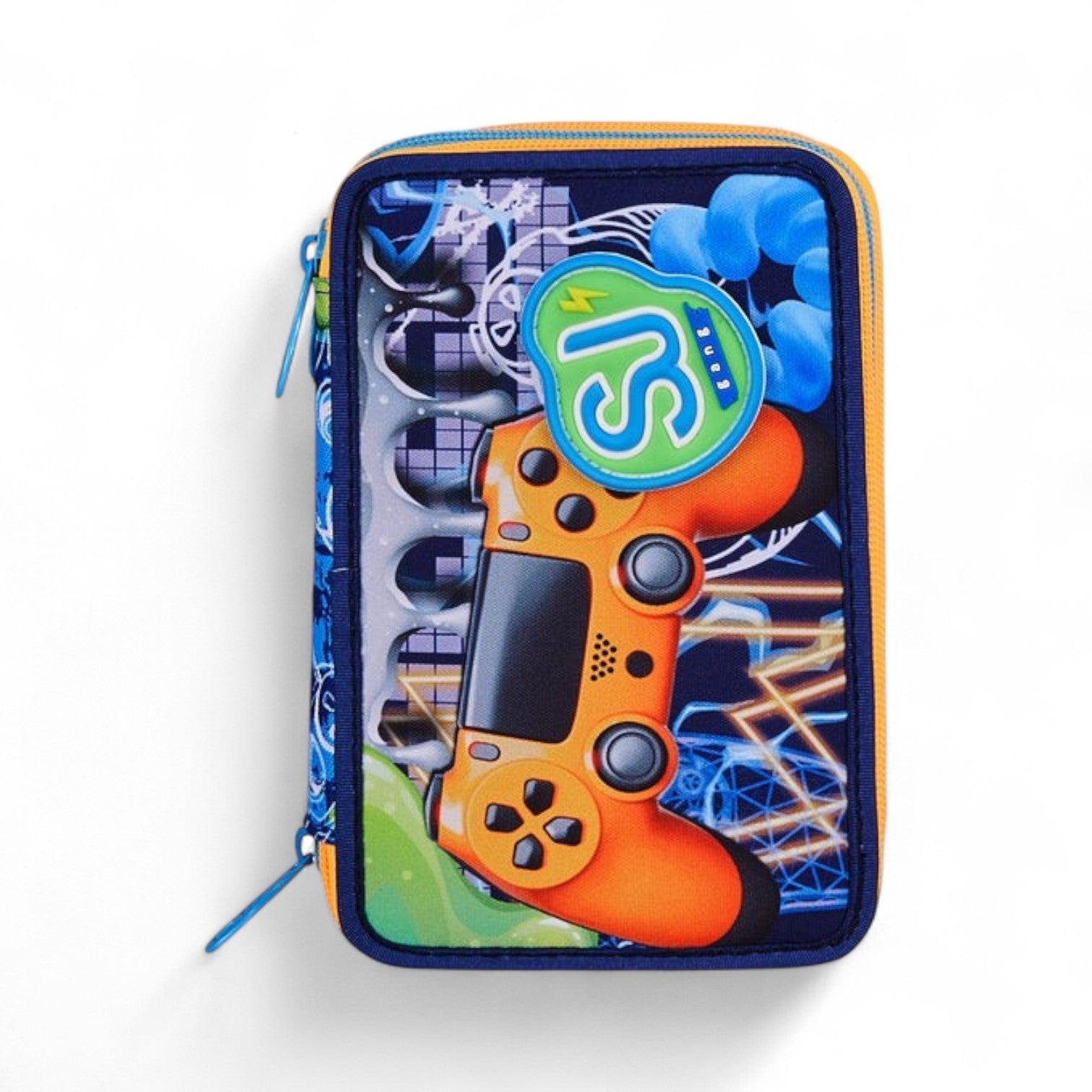 Astuccio scuola Seven SJ 3 zip Joyful Pins Boy.