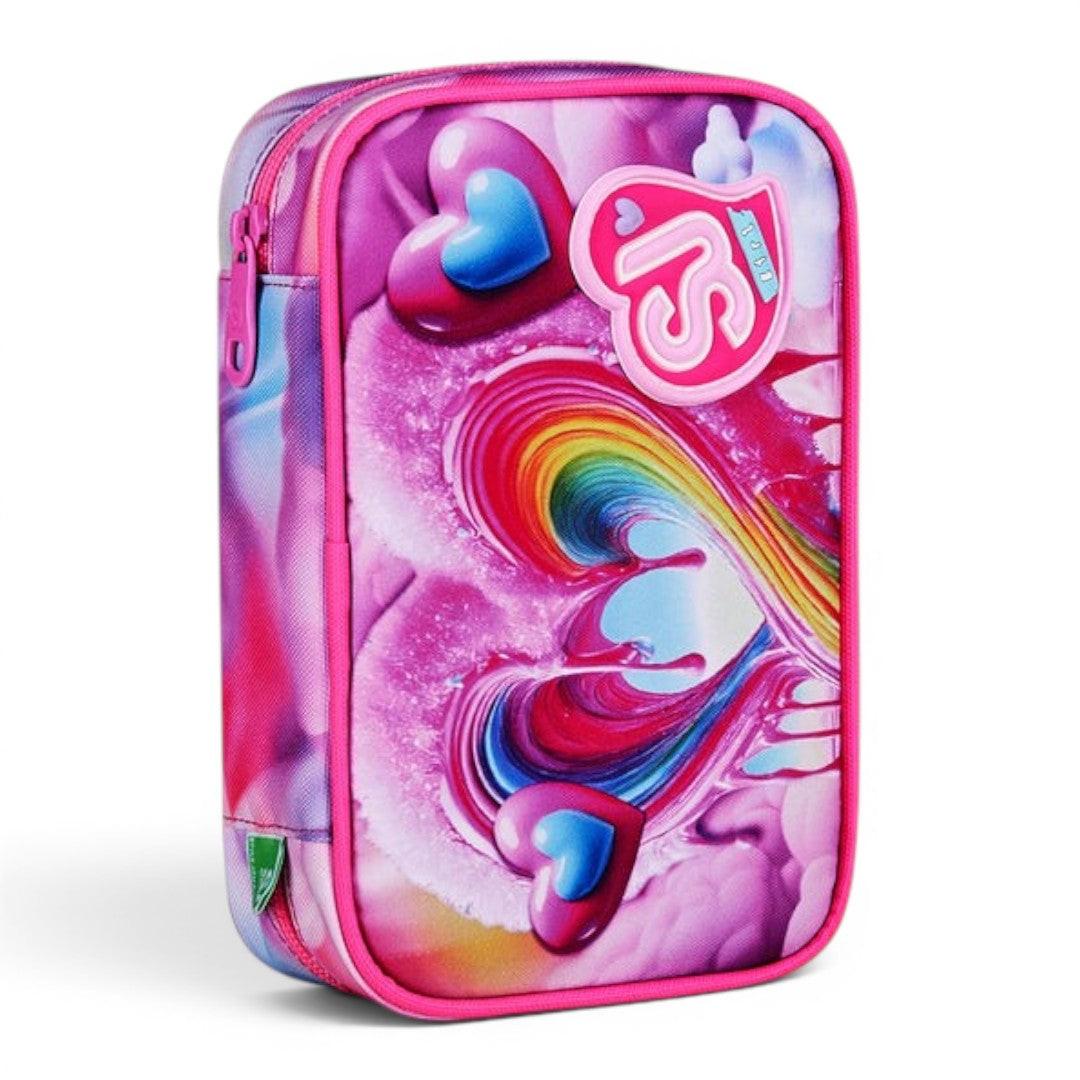 Astuccio Seven Speed Case Joyful Pins Girl scuola compatto.