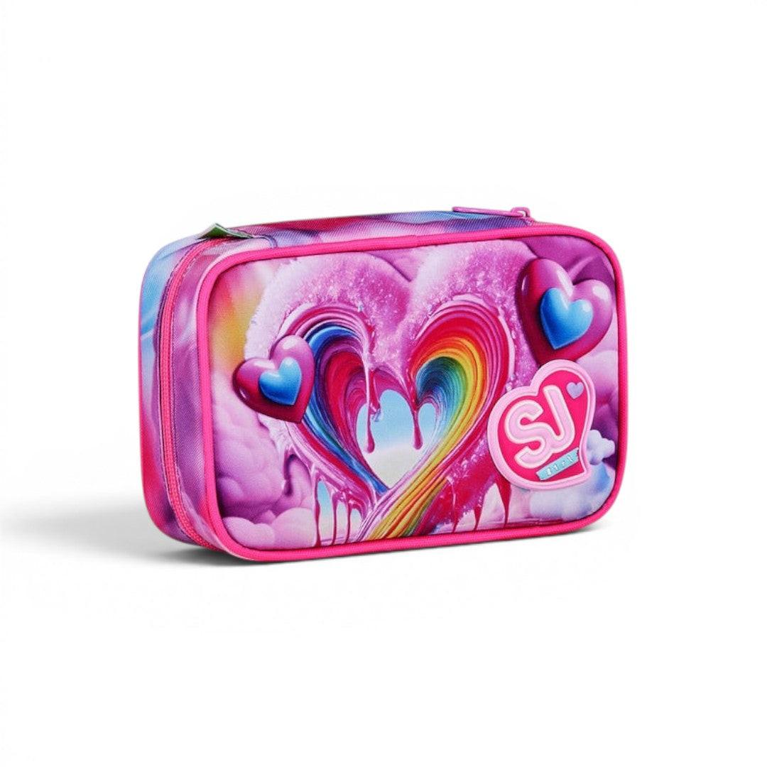 Astuccio Seven Speed Case Joyful Pins Girl scuola compatto.