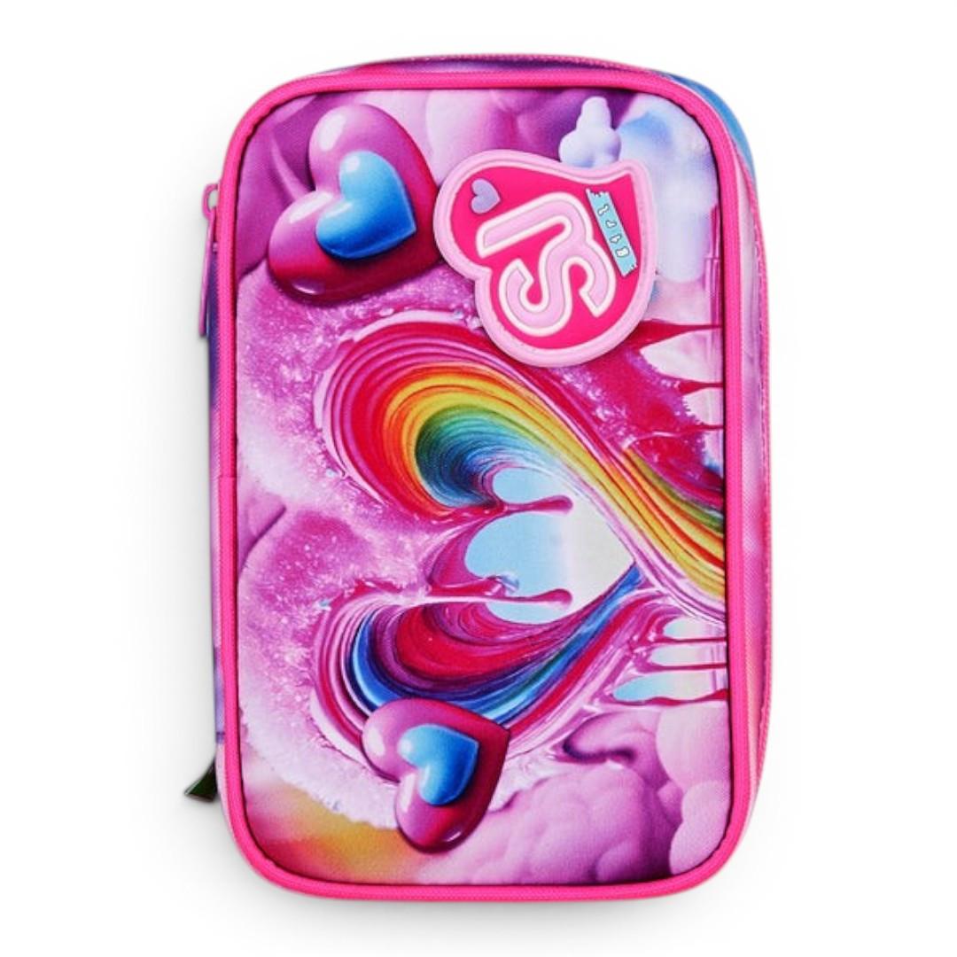Astuccio Seven Speed Case Joyful Pins Girl scuola compatto.