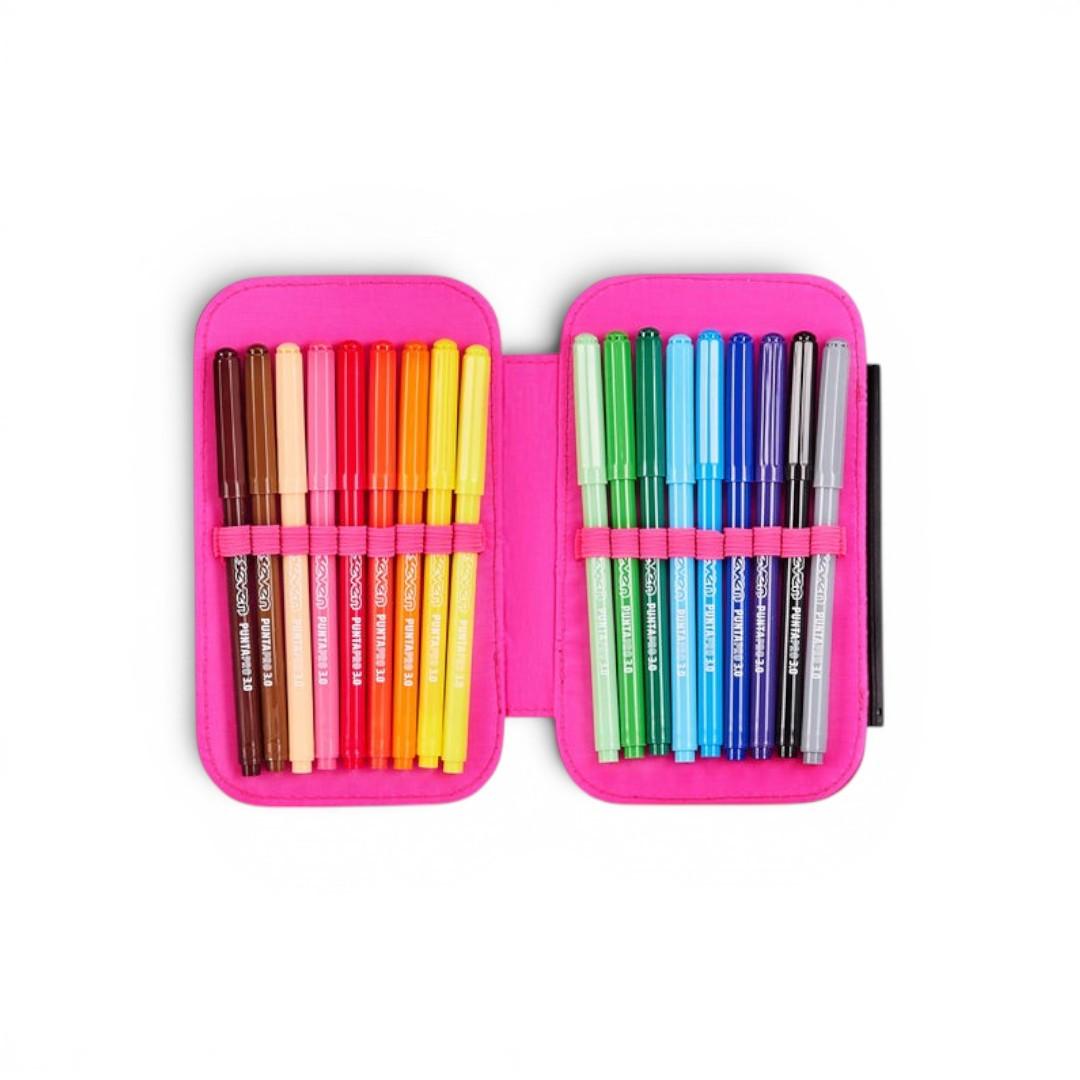 Astuccio Seven Speed Case Joyful Pins Girl scuola compatto.