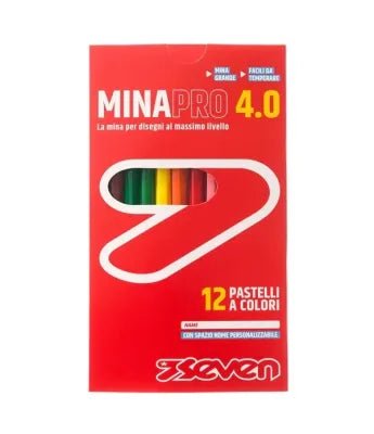 12 Pastelli a Colori Seven® MinaPro 4.0: Pigmenti Intensi e Legno FSC - Quiscuola