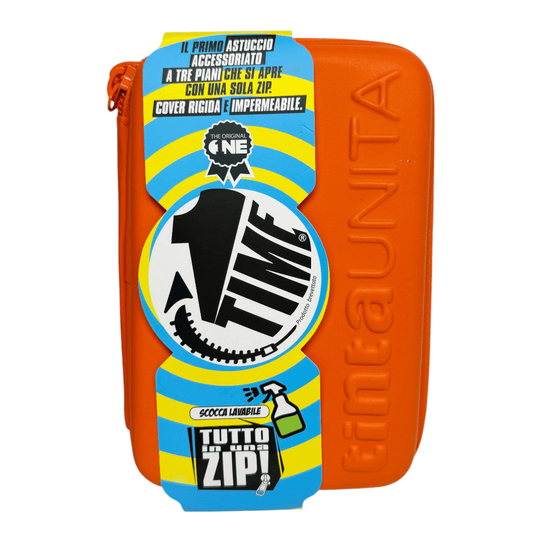 Astuccio Tinta Unita 3 piani una zip accessoriato One Time  2026/27